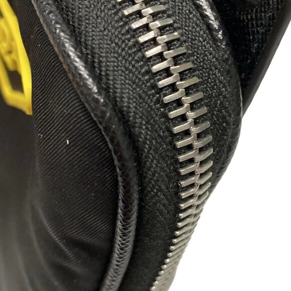 Auth PRADA - Black Yellow Nylon Rubber Saffiano Leather Shoulder Bag - Picture 5 of 16